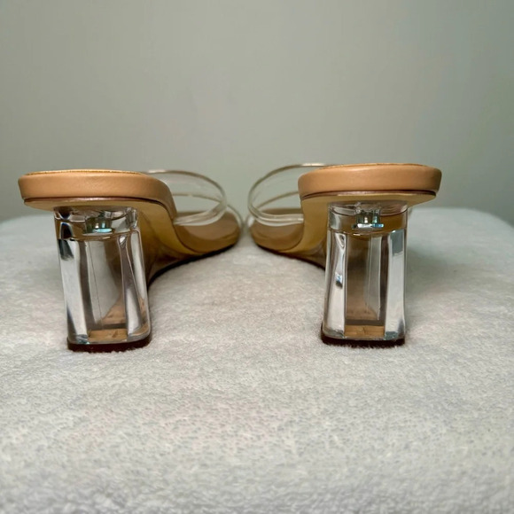 Steve Madden Lameza‎ wedge sandal women’s size 9.5. Clear heel and skinny straps - Picture 4 of 7